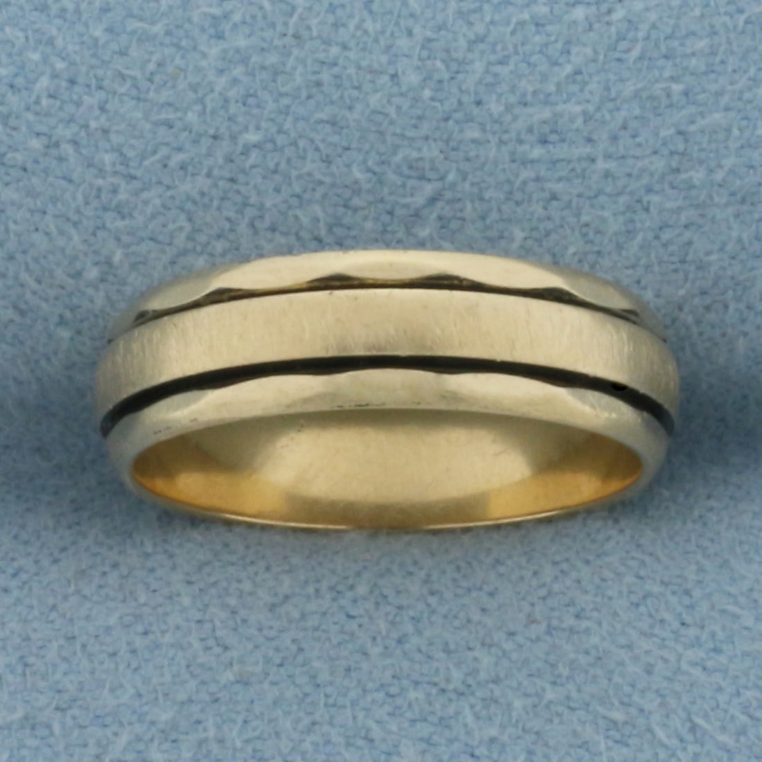Vintage Banded Wedding Band Ring in 14k Yellow Gold