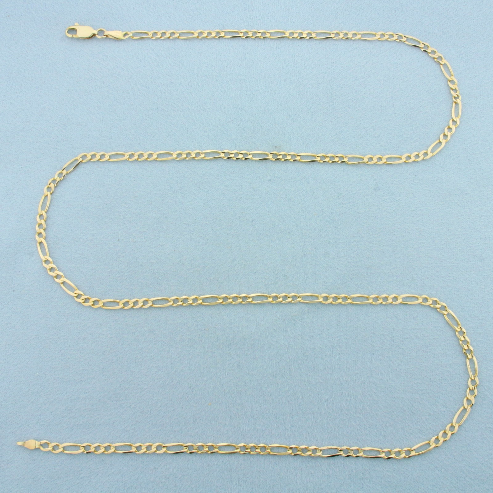 22 Inch Figaro Link Chain Necklace in 14k Yellow Gold