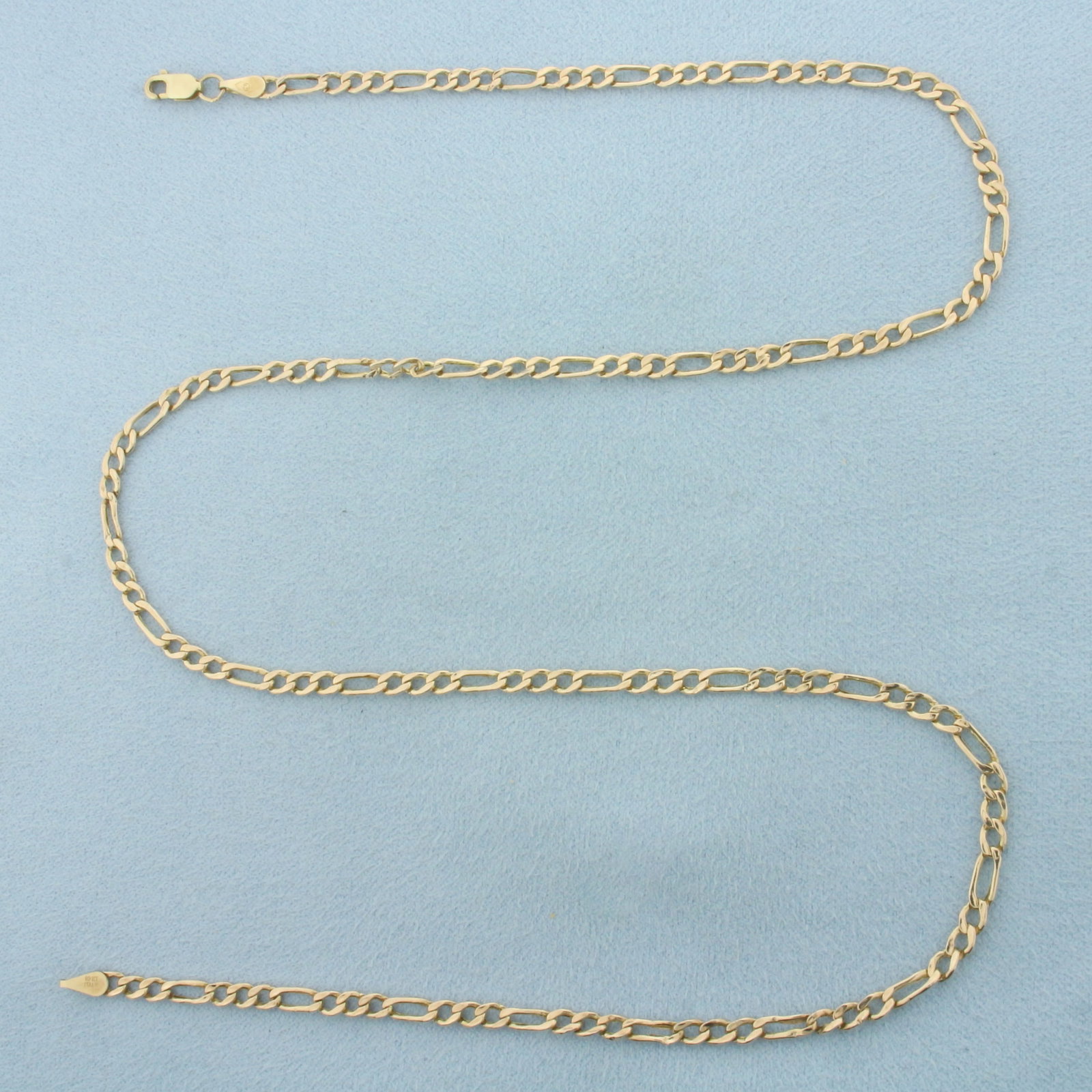 20 Inch Italian Figaro Link Chain Necklace in 10k Yellow Gold