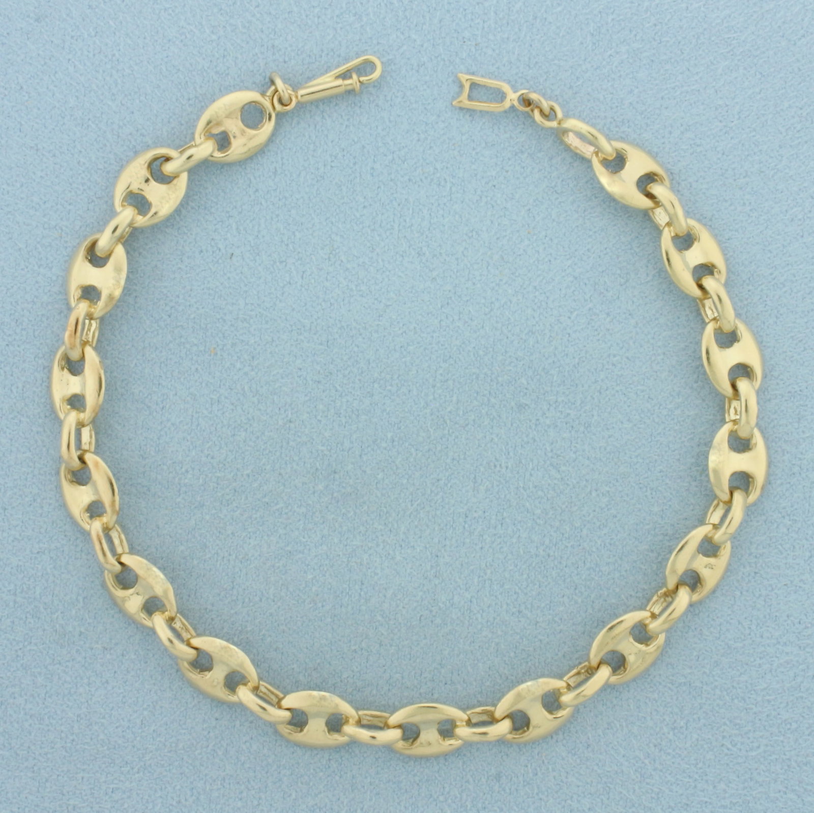 Puffy Anchor Mariner Link Bracelet in 14k Yellow Gold