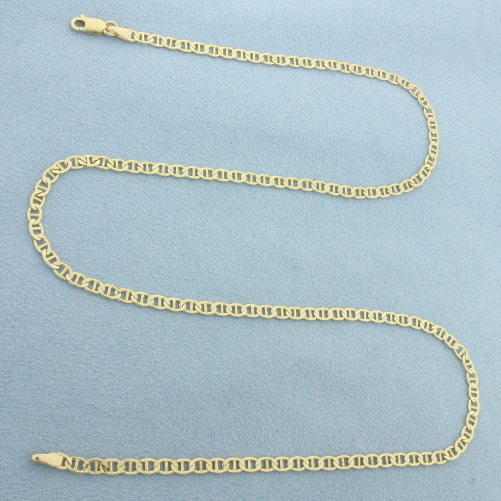 18 Inch Italian Anchor Mariner Link Chain Necklace in 10k Yellow Gold
