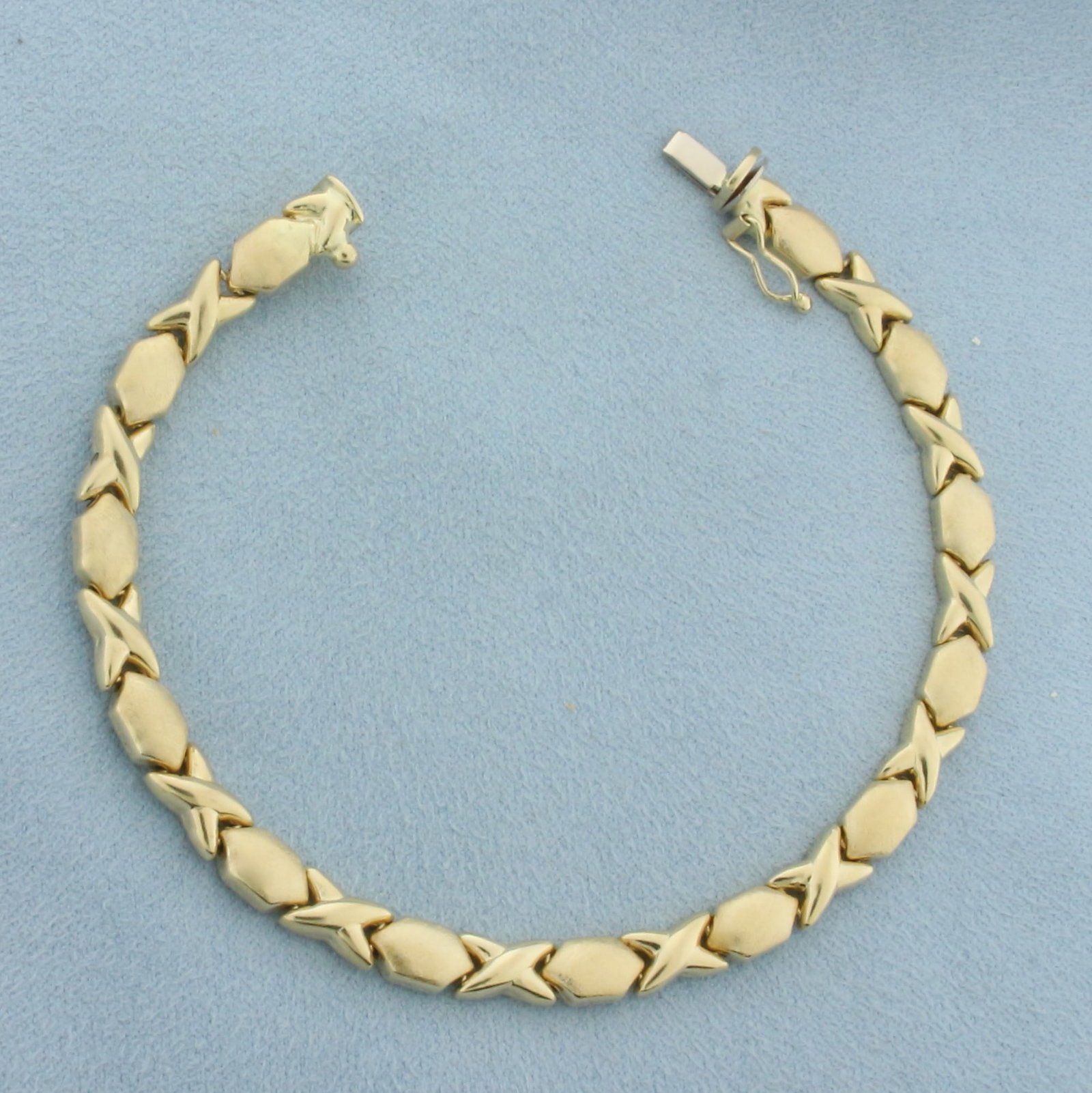 Italian XO Hugs Kisses Bracelet in 14k Yellow Gold