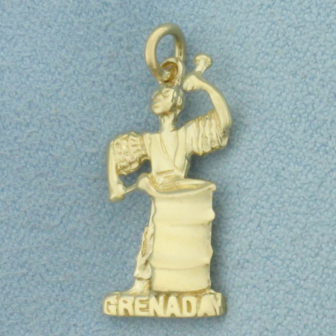Grenada Steel Drummer Charm in 14k Yellow Gold