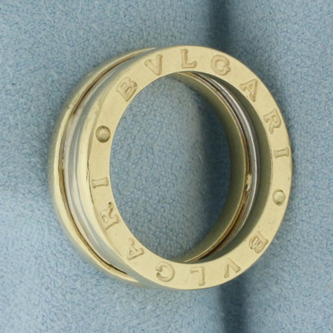 2-Tone Wide Band Ring in 14k Yellow and White Gold