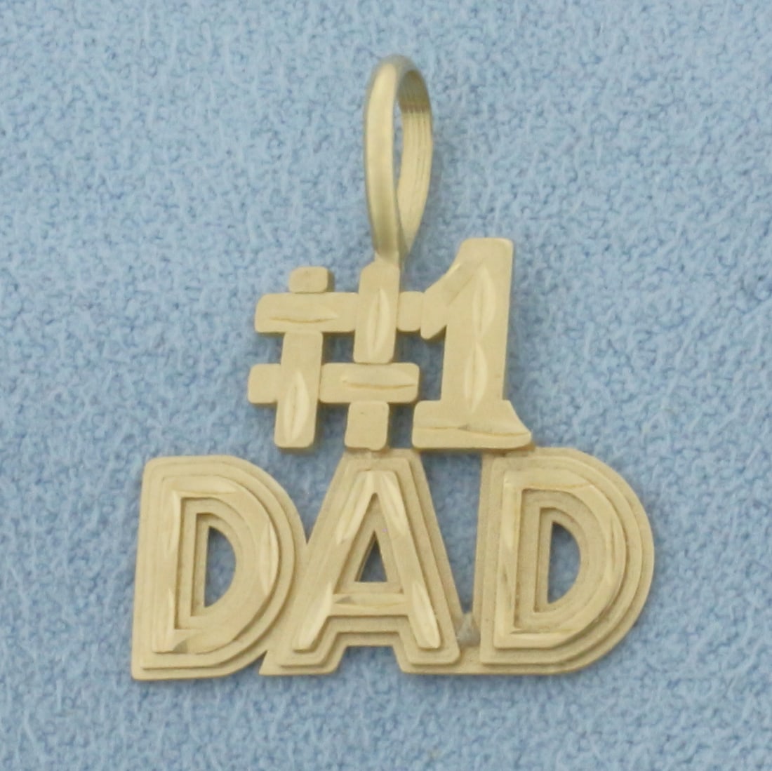 Number One #1 Dad Pendant in 14k Yellow Gold
