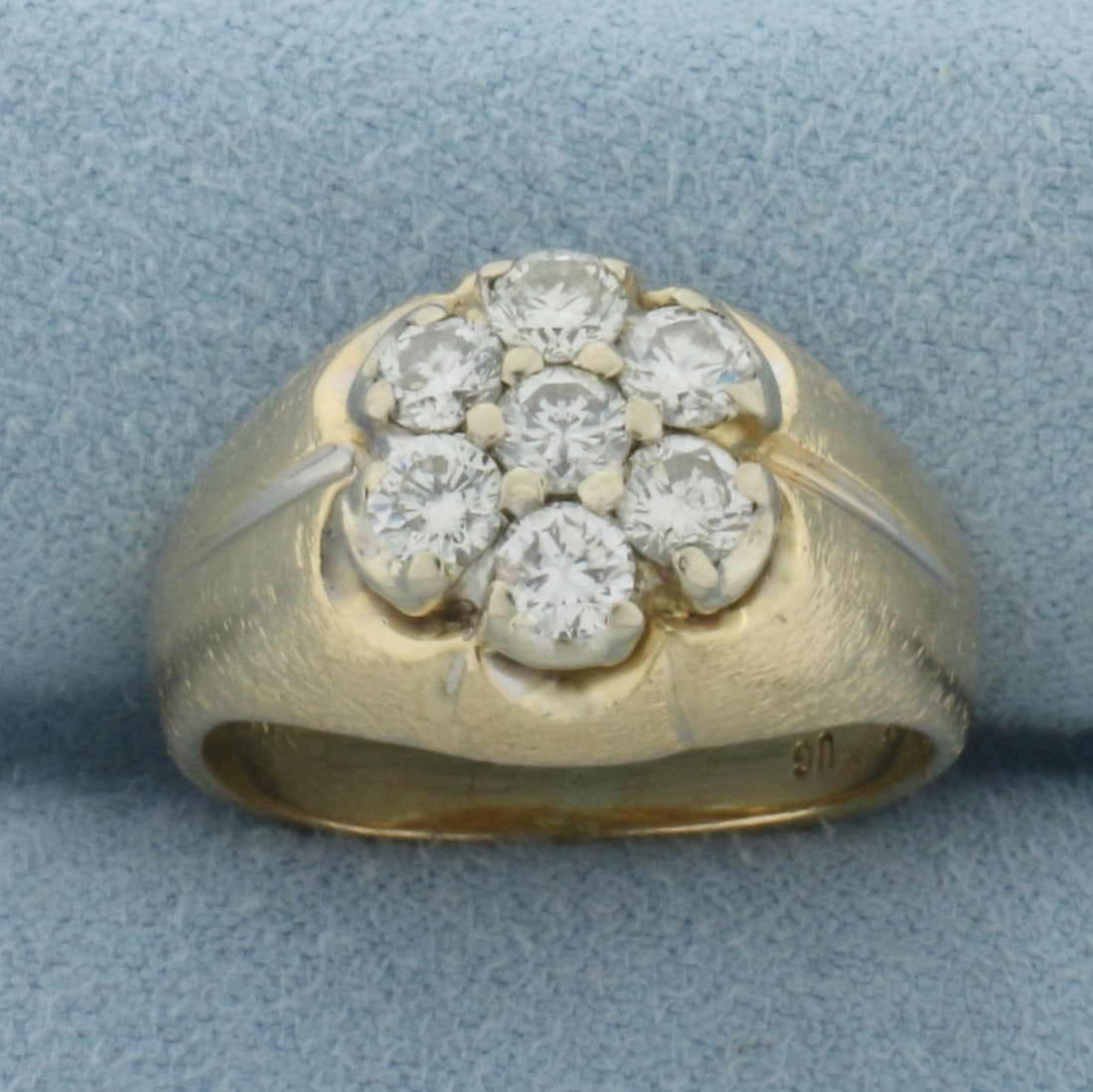 Diamond Target Flower Ring in 14k Yellow Gold