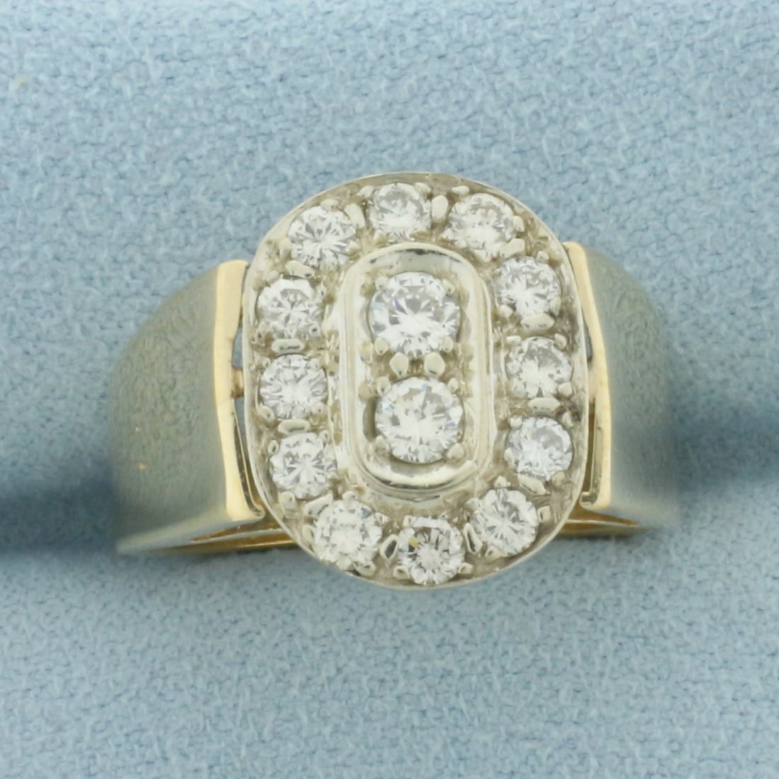 Diamond Halo Target Ring in 14k Yellow Gold