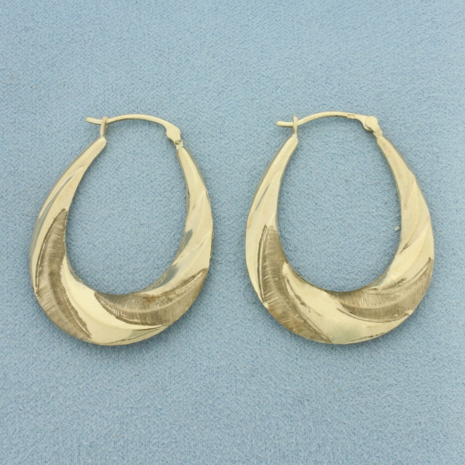 Swirl Hoop Earrings in 10k Yellow Gold