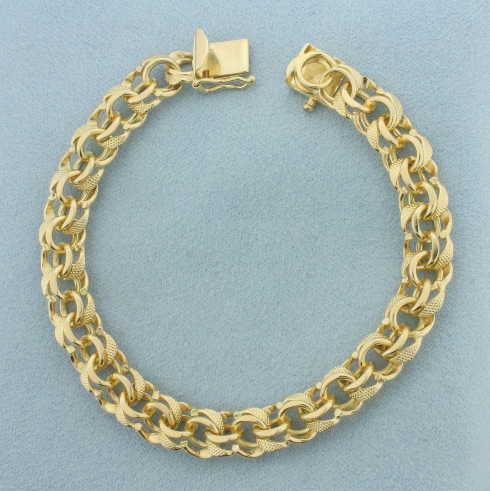 Triple Loop Charm Bracelet in 14k Yellow Gold