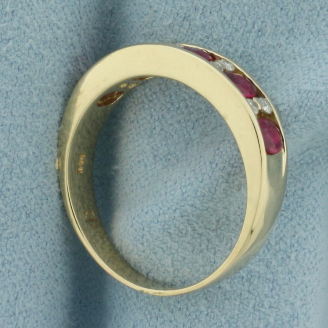 Ruby And Diamond Ring in 14K Yellow Gold - 3