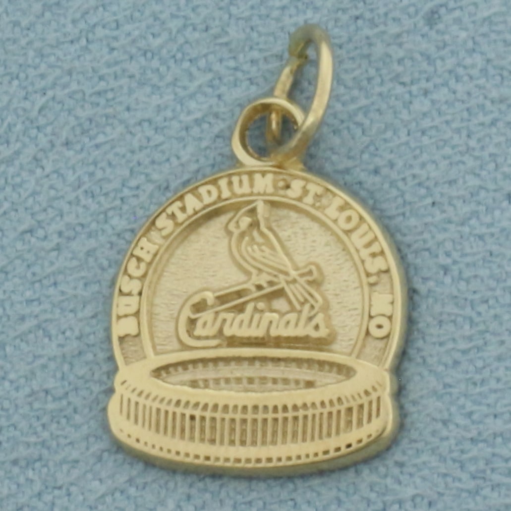 Cardinals Busch Stadium Charm in 10k Yellow Gold: In 10k Yellow Gold. 5/8 inch long. 1/2 inch wide. 1.4g.