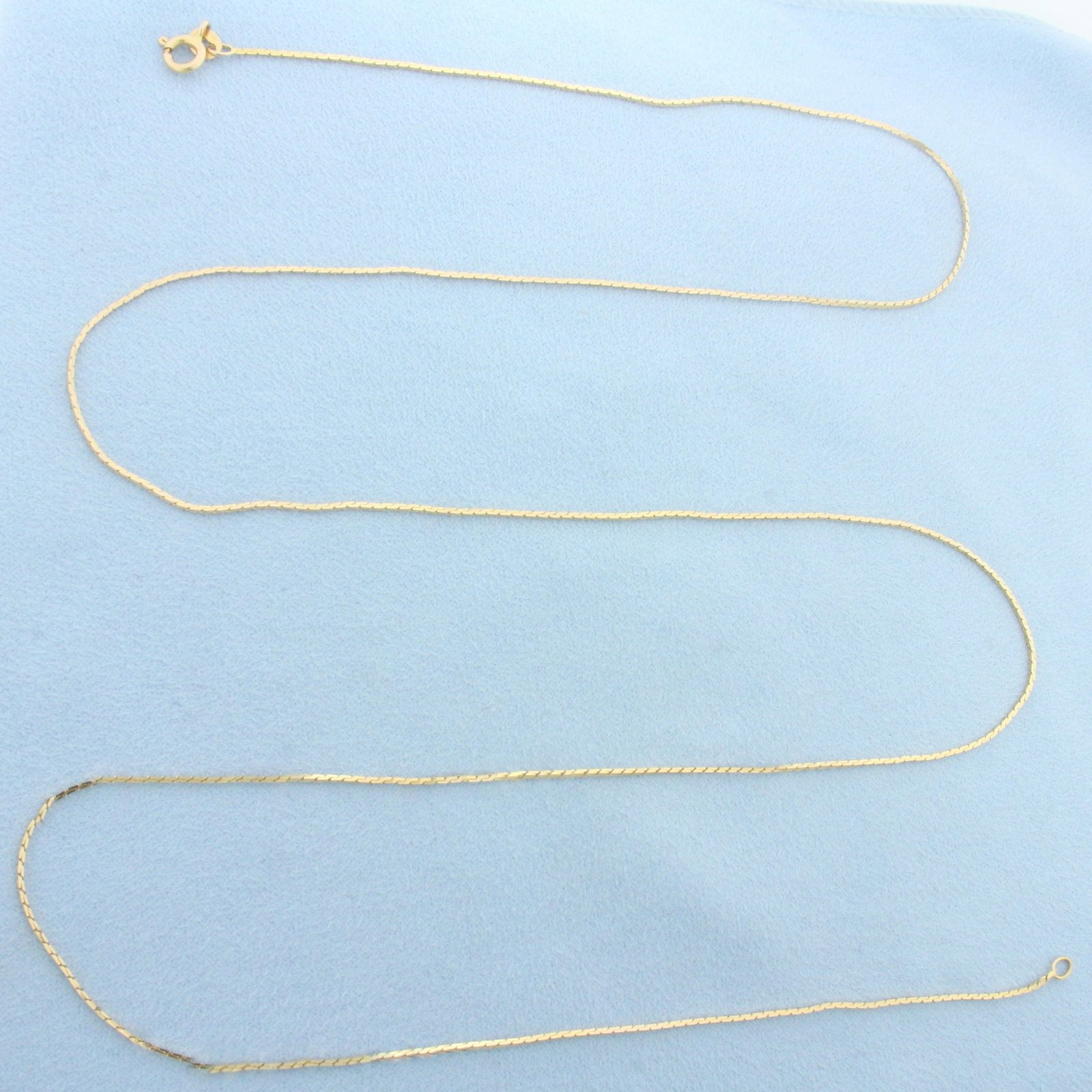 30 Inch Cobra Link Chain Necklace in 14k Yellow Gold