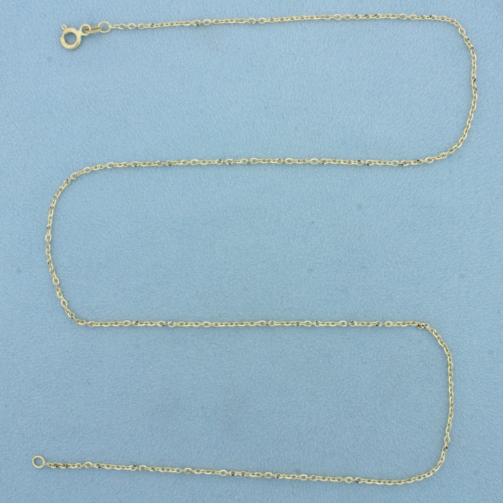 22 Inch Italian Cable Link Chain Necklace in 14k Yellow Gold