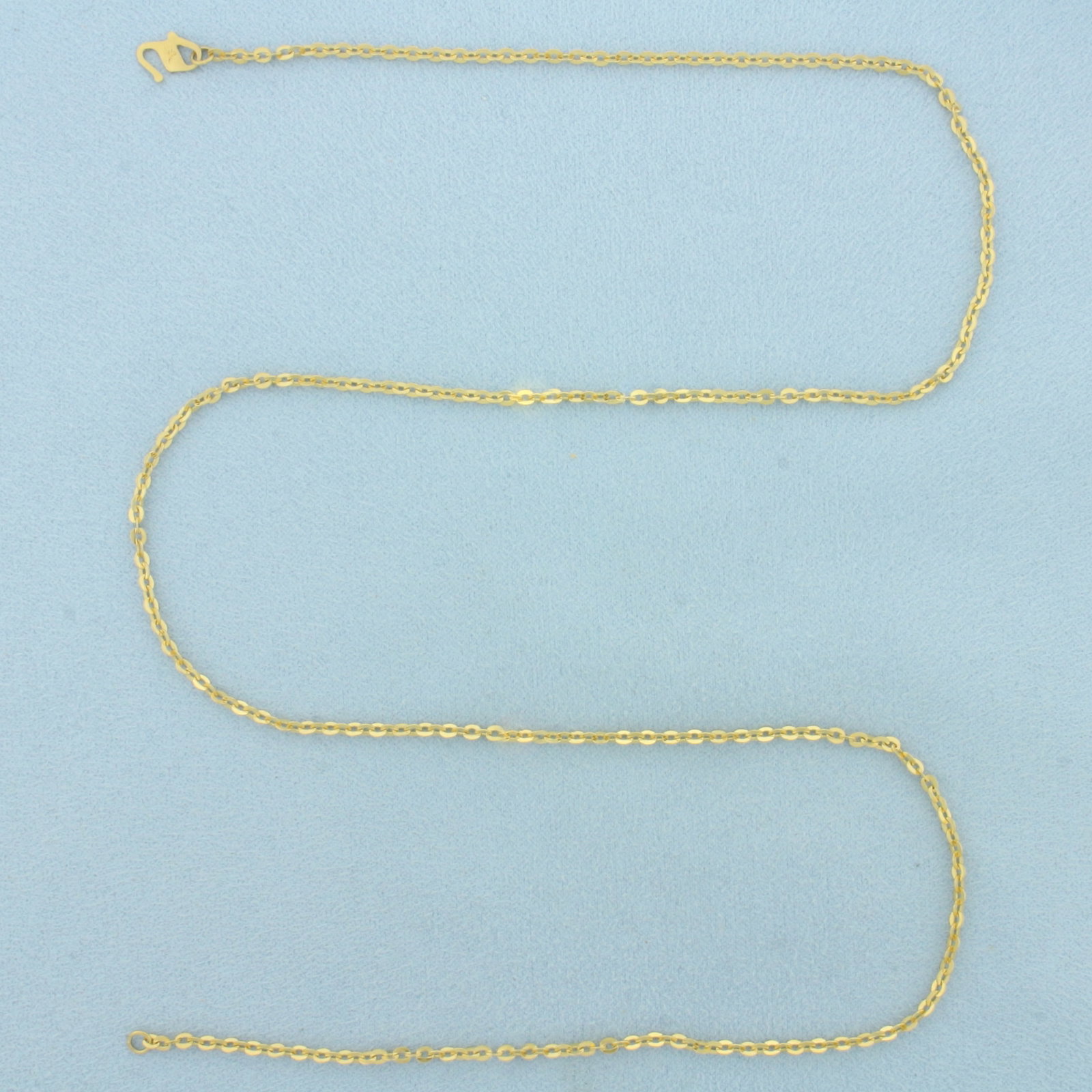 20 Inch Cable Link Chain Necklace in 22k Yellow Gold: In _k Yellow Gold. 20 inches long. 2.2mm wide. S-style closure. 5.8g.
