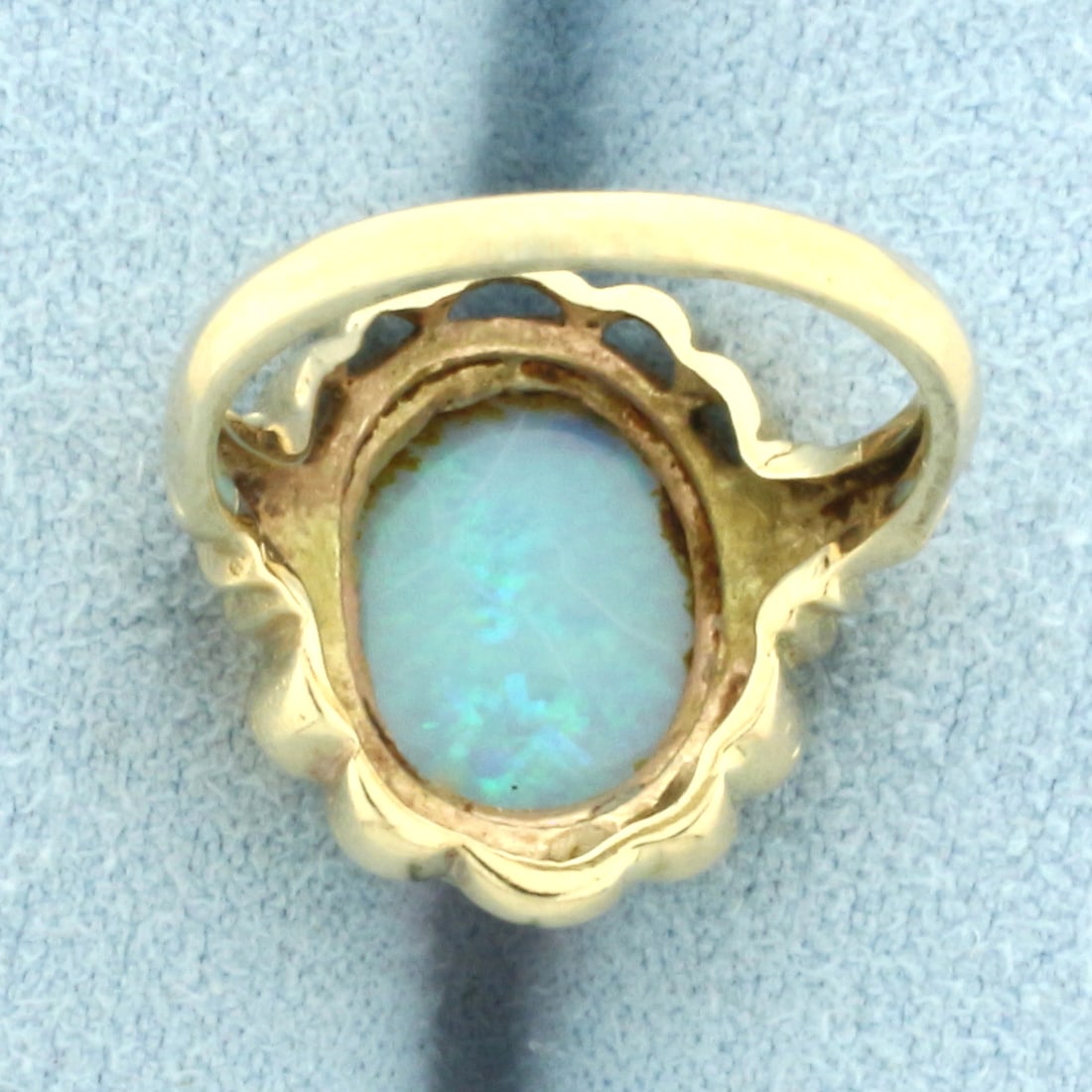 Opal Solitaire Ring in 14k Yellow Gold - 4