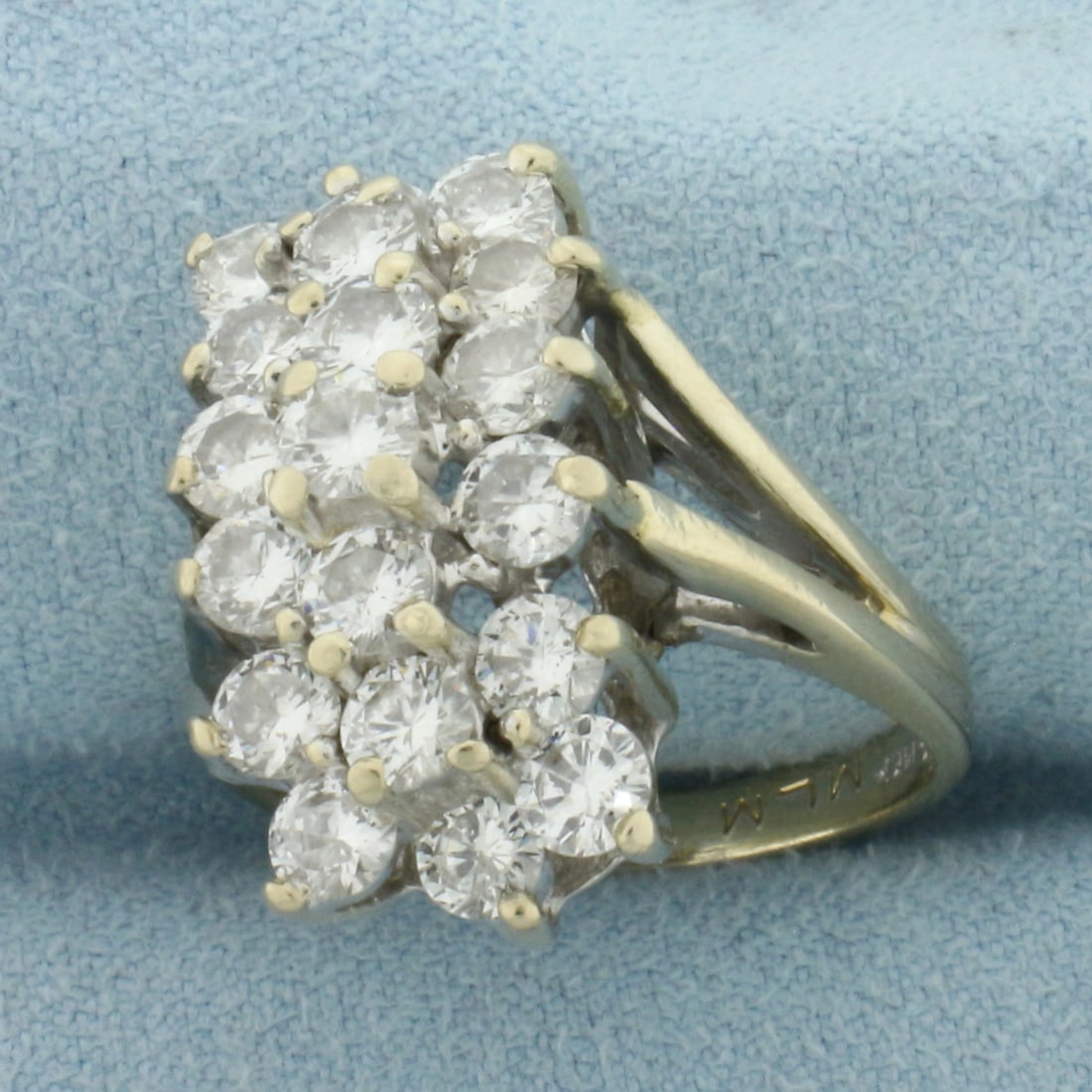 Diamond Waterfall Ring in 14k White Gold - 2