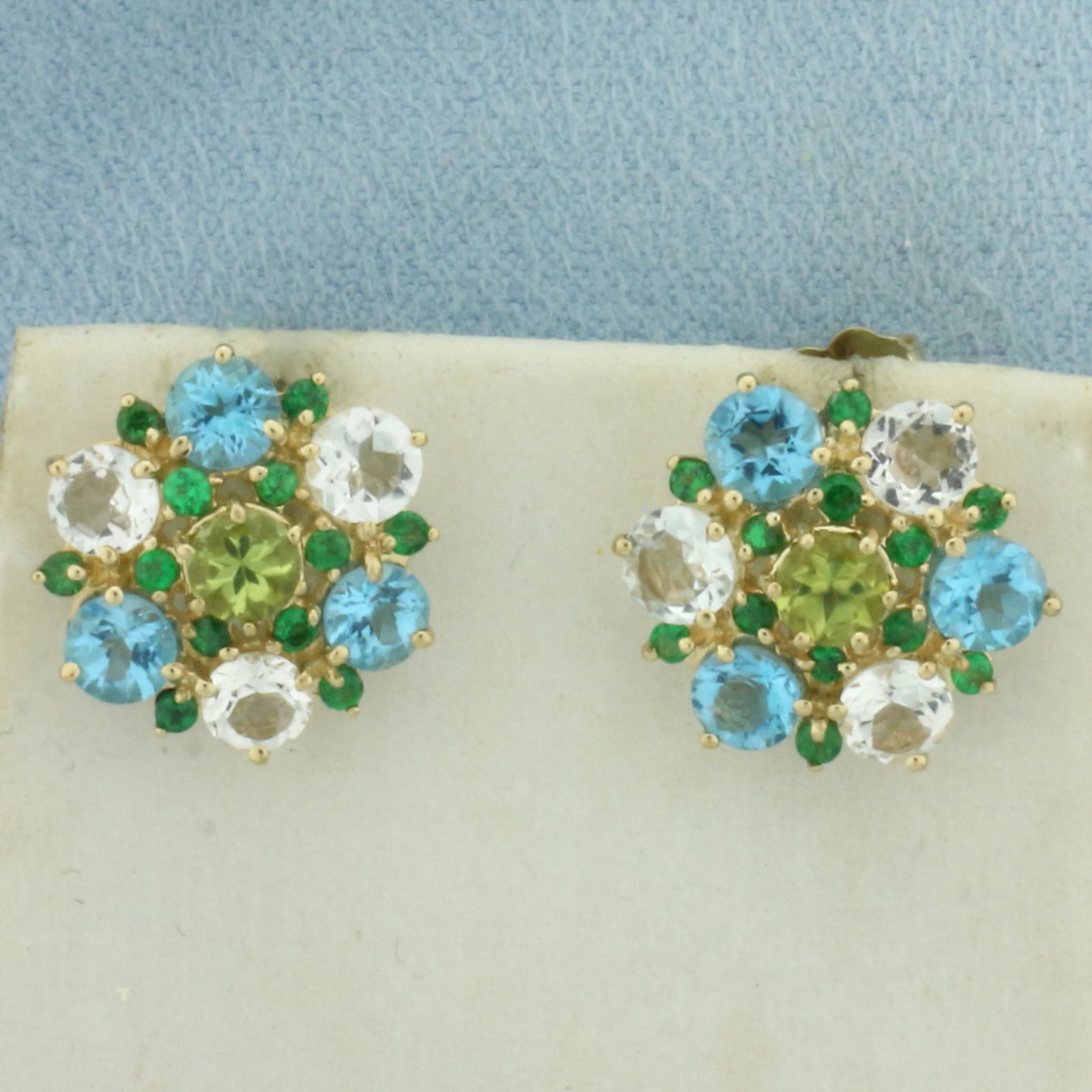 Rainbow Color Topaz Earrings in 10K Yellow Gold (1 of 3)