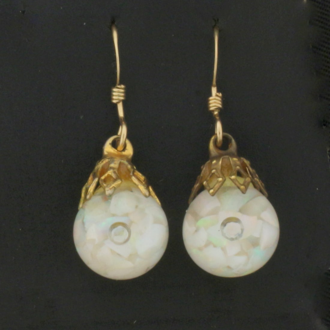Vintage Floating Dangle Opal Earrings - 2