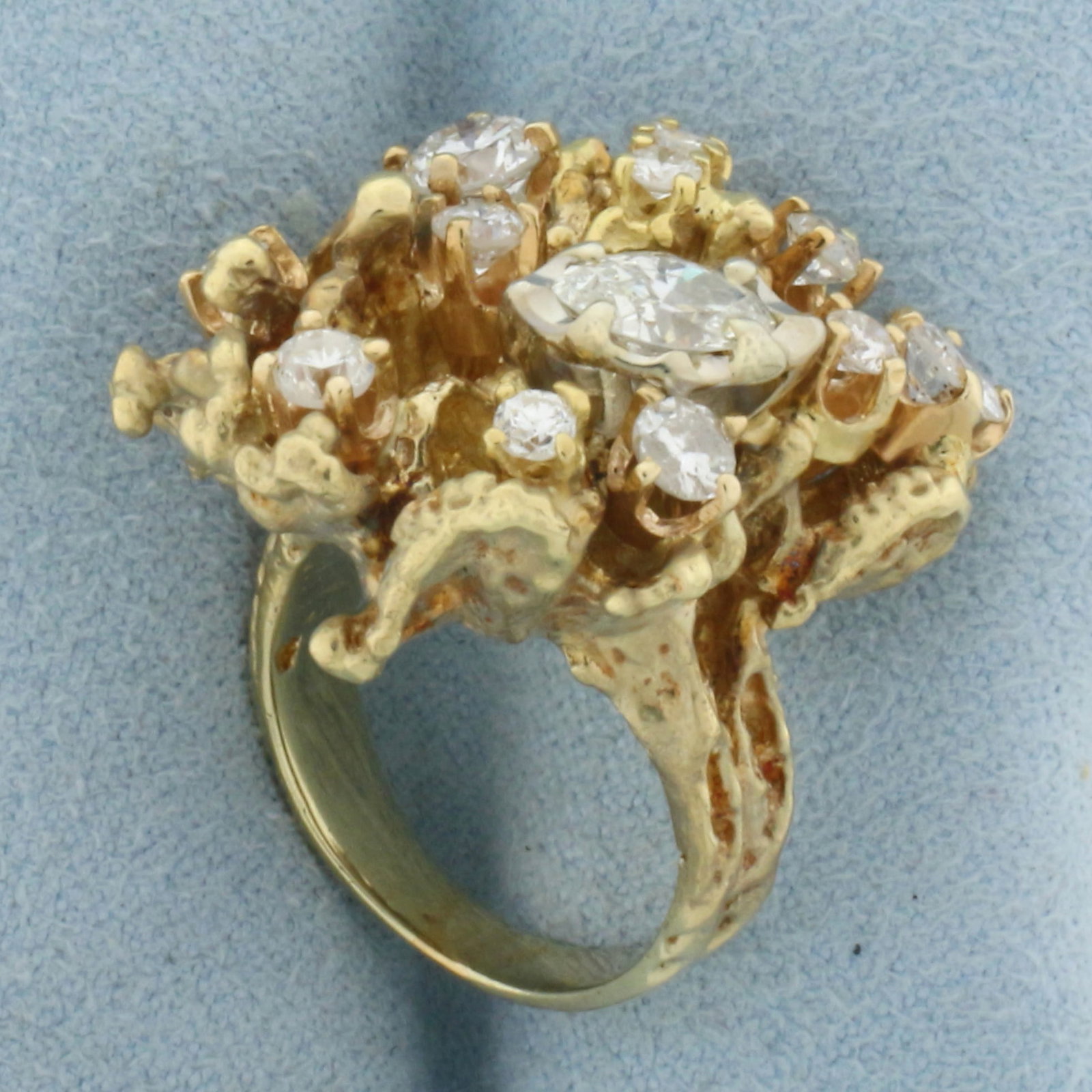 Diamond Nugget Statement Ring in 18k Yellow Gold - 3