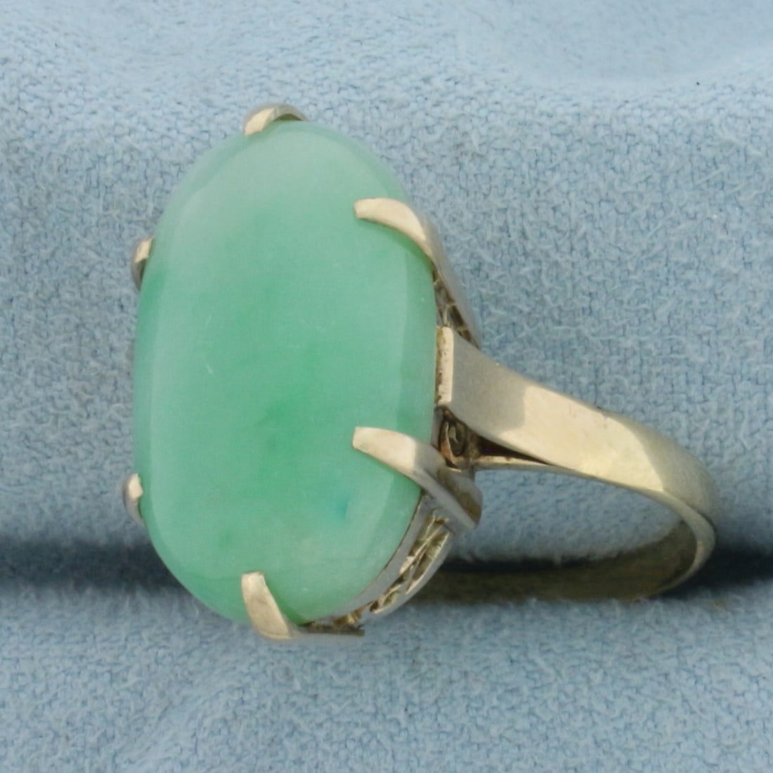 Jade Solitaire Statement Ring in 14k Yellow Gold - 2