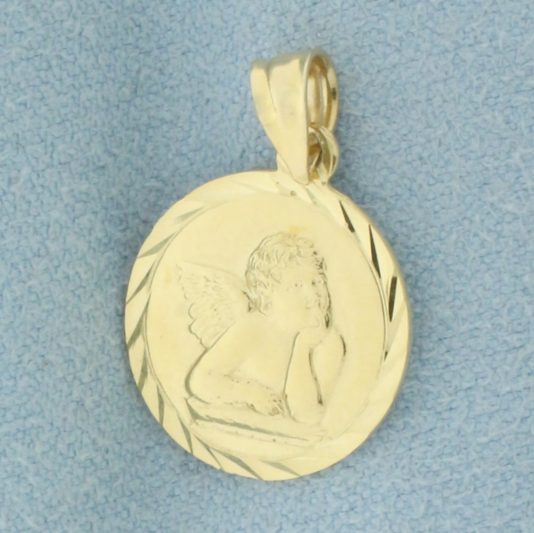 Childs Guardian Angel Pendant in 14k Yellow Gold (1 of 2)