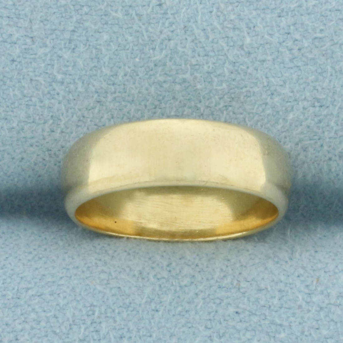 Half Dome High Polish Wedding Band Ring in 14k Yellow Gold