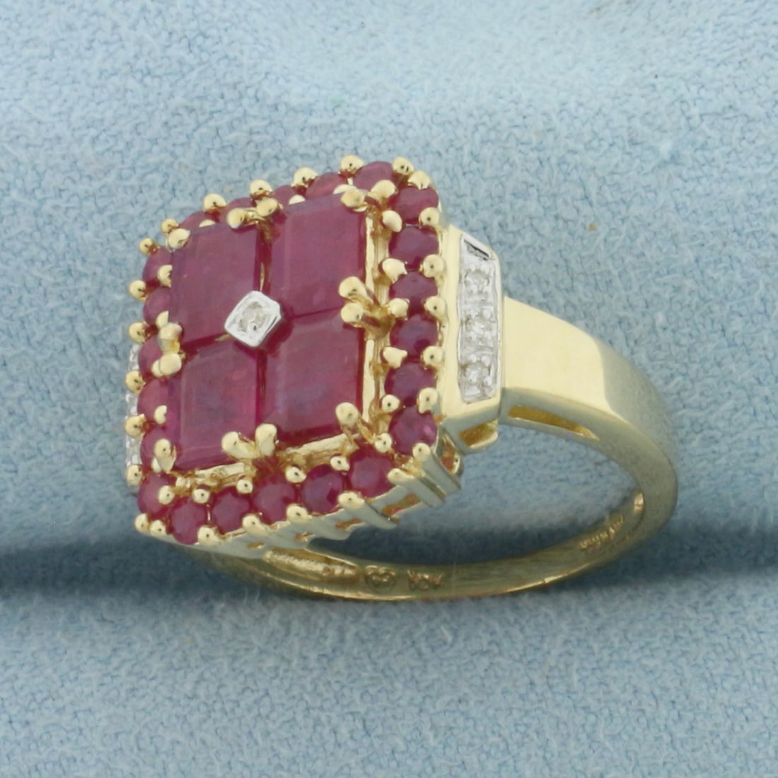 Ruby and Diamond Ring in 10k Yellow Gold - 2