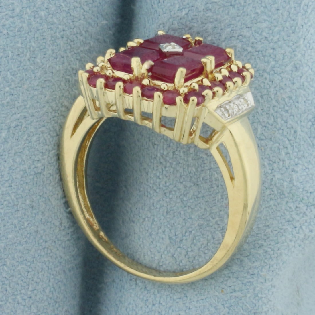 Ruby and Diamond Ring in 10k Yellow Gold - 3