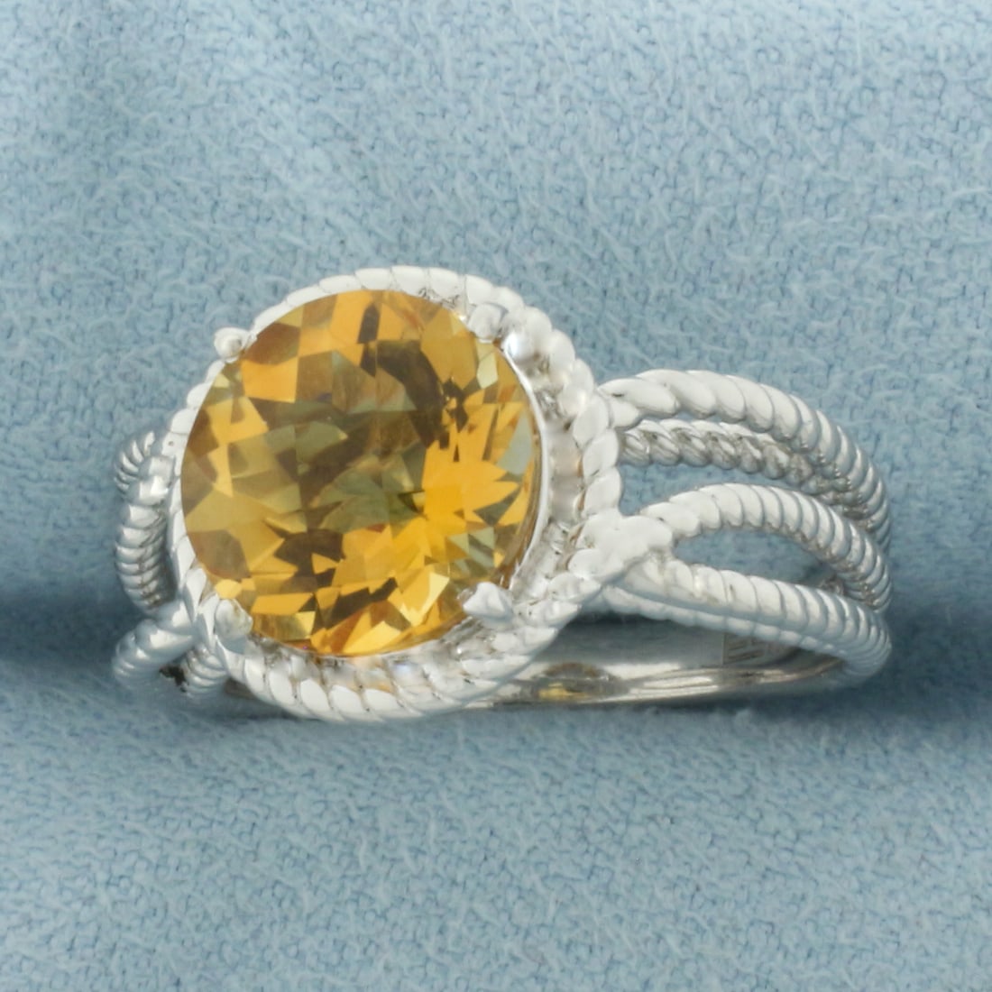 Effy Citrine Cable Ring in Sterling Silver - 2
