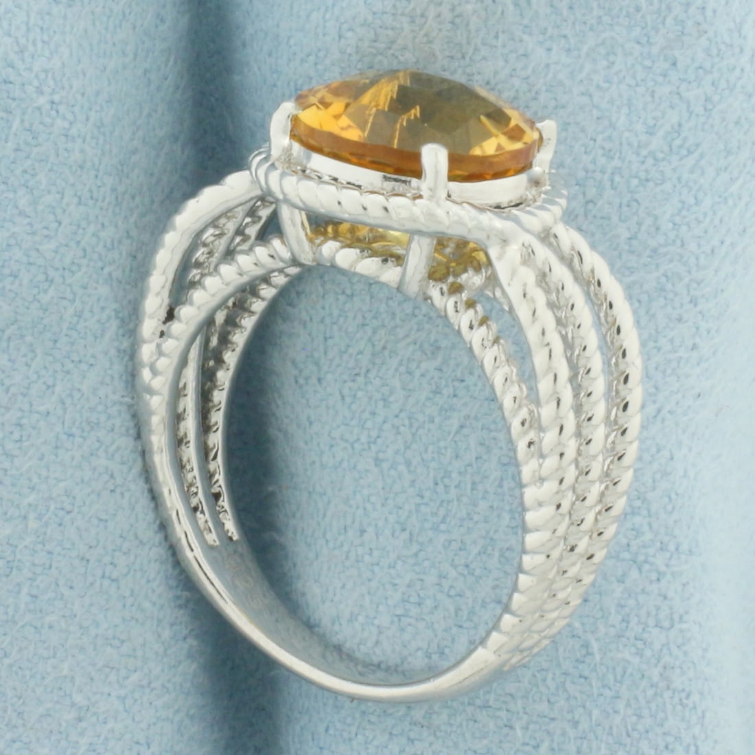 Effy Citrine Cable Ring in Sterling Silver - 3