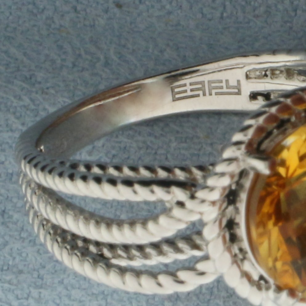 Effy Citrine Cable Ring in Sterling Silver - 5