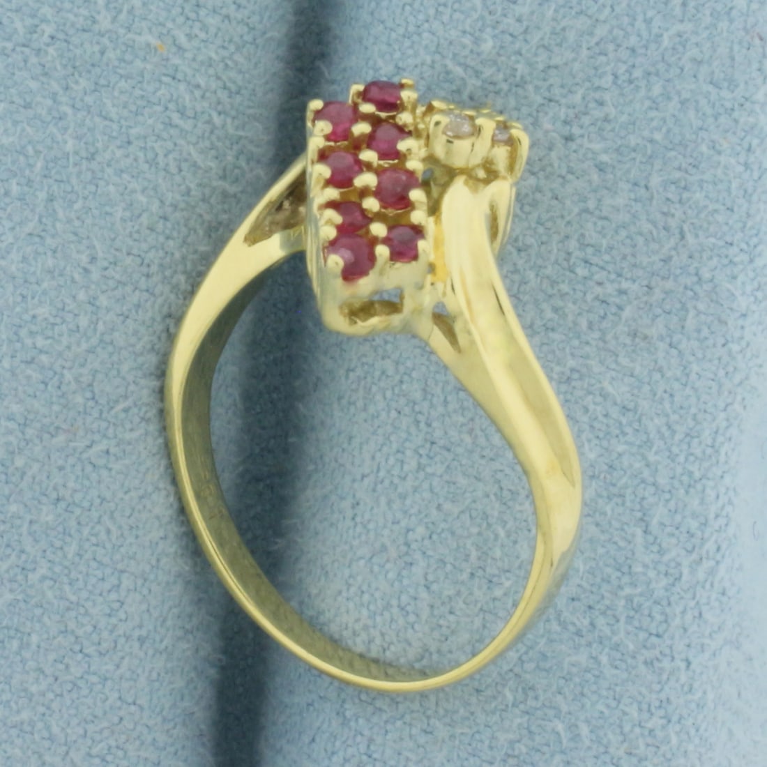 Ruby and Diamond Bypass Ring in 18k Yellow Gold - 3