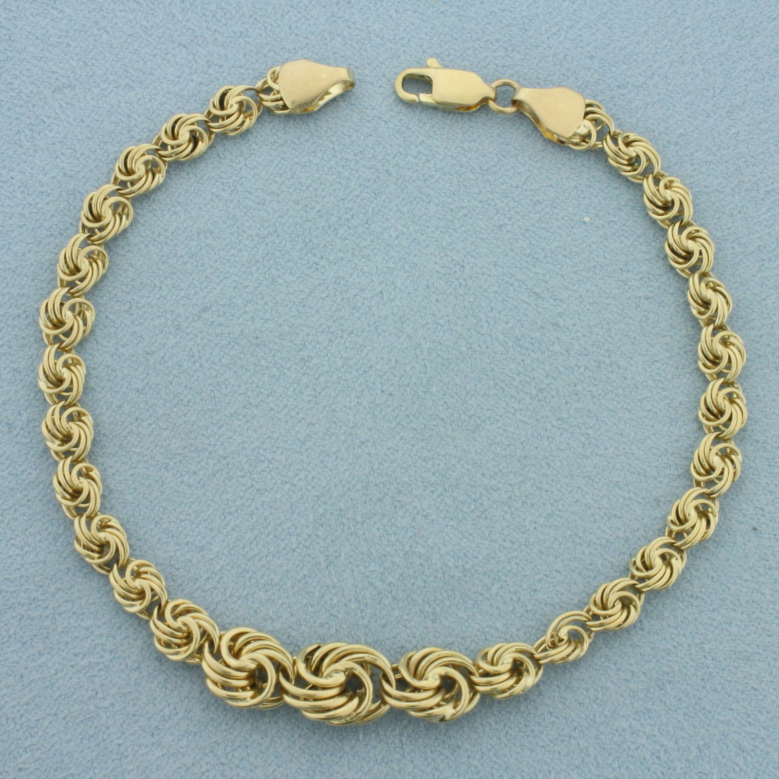 Italian Graduated Swirl Link Bracelet in 14k Yellow Gold