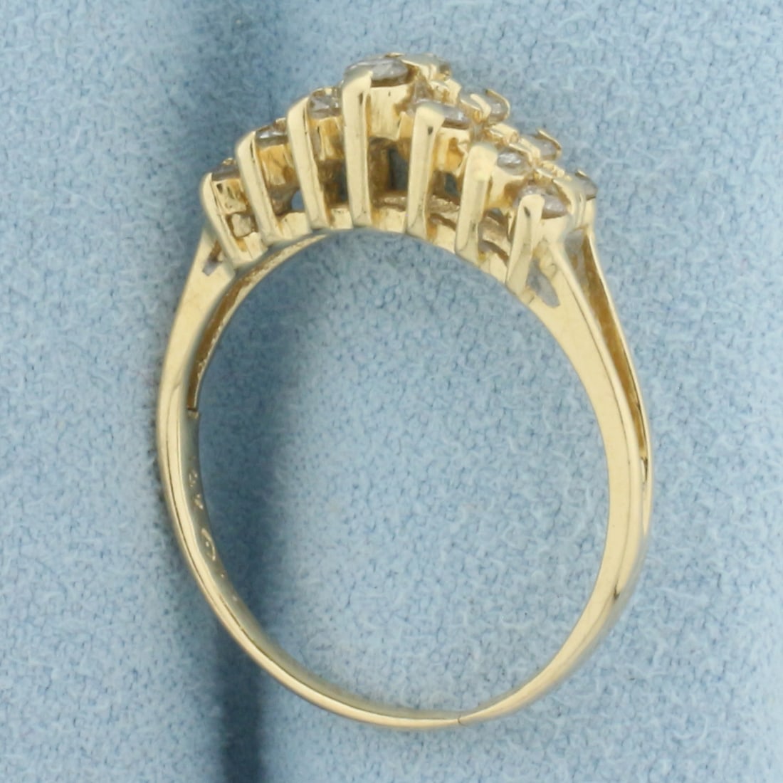 Double Diamond Row Ring in 14k Yellow Gold - 3