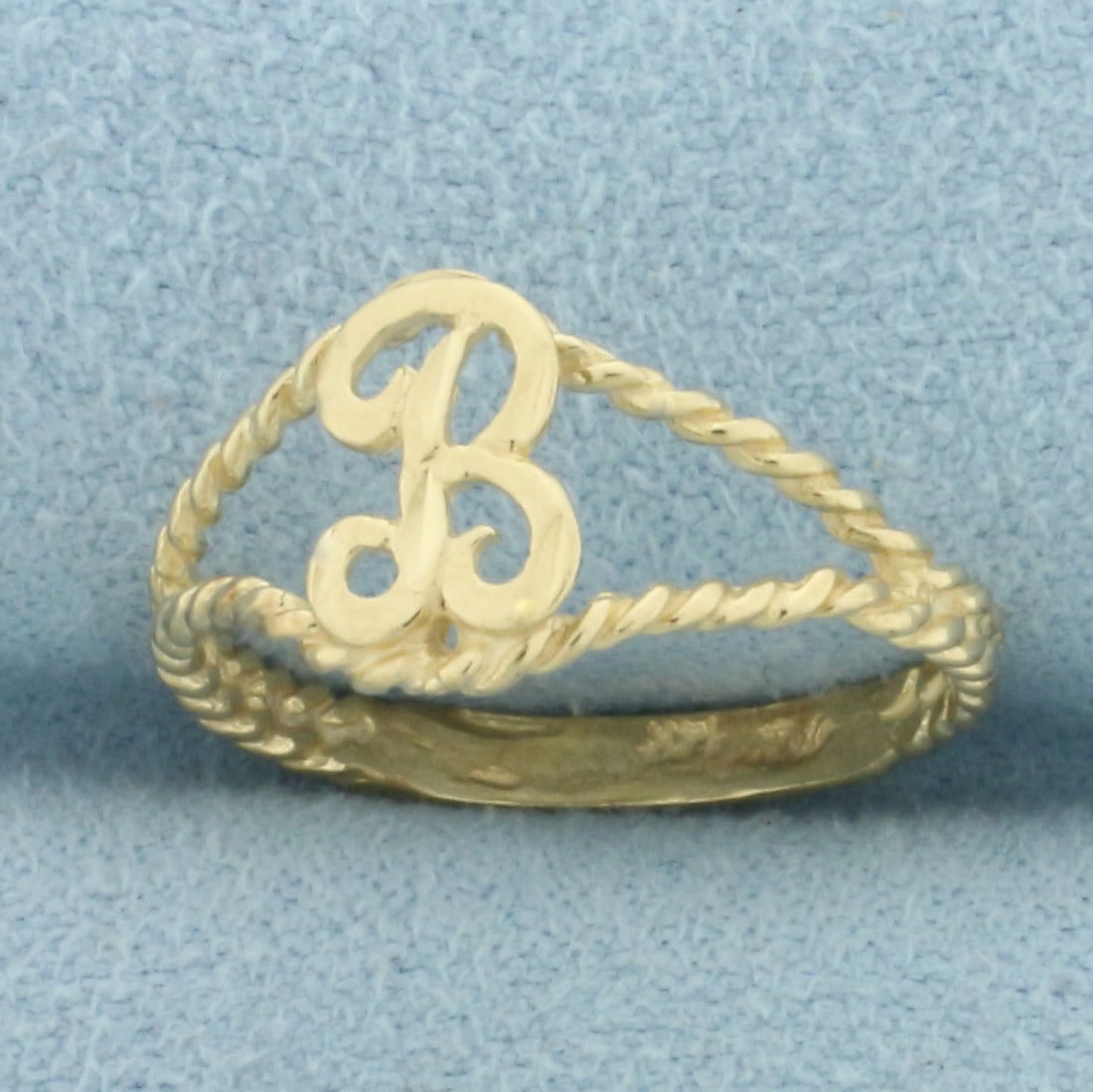 B Initial Ring in 14k Yellow Gold - 2