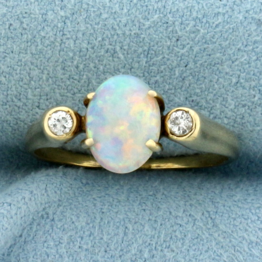 Opal and Diamond Ring in 14K Yellow Gold (1 of 4)