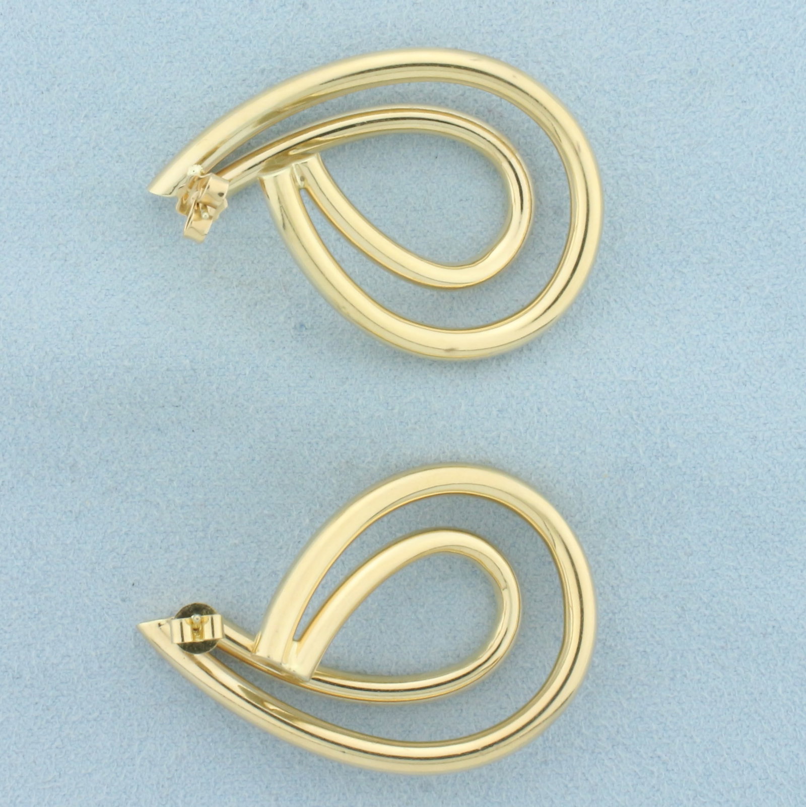 Large Teardrop Drop Earrings in 14k Yellow Gold (1 of 1)