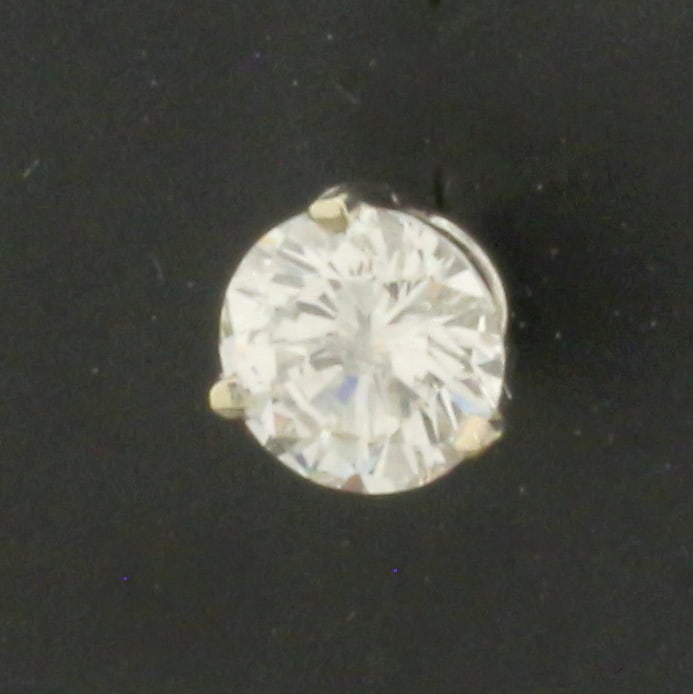 Diamond Solitaire Single Stud Earring in 14K White Gold (1 of 2)