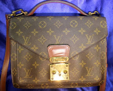 Vintage Louis Vuitton Authentic Handbag: Vintage Louis Vuitton Authentic Monogram Monceau Handbag. 10" wide x 9" high and 3" deep. Has strap & brass is in good condition. No rips or tears. Nice overall usable condition. 100% authentic purcha