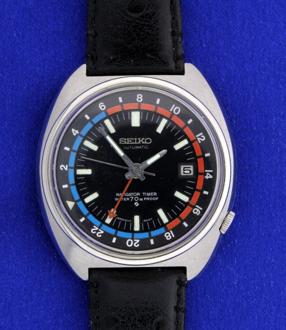 Navigator Timer Vintage Seiko: Navigator Timer Vintage Seiko Model 6117-6410. This is a very collectable watch and rare, hard to find, in this condition! The band is not original. "Waterproof."