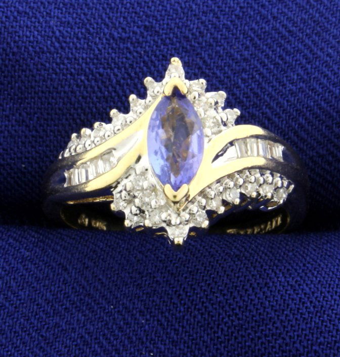 Tanzanite and Diamond 14K Keepsake Ring Dec 27, 2015 Eric's Estate