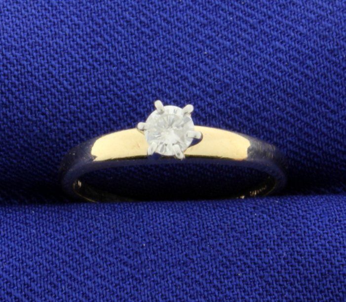 Diamond 1/5 Carat 14k Solitaire!: 0.20 Carat brilliant cut diamond. Clarity SI2, color H-I. Size 6. 2.0g