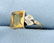 Vintage 5 Carat Citrine and Diamond Ring - 2