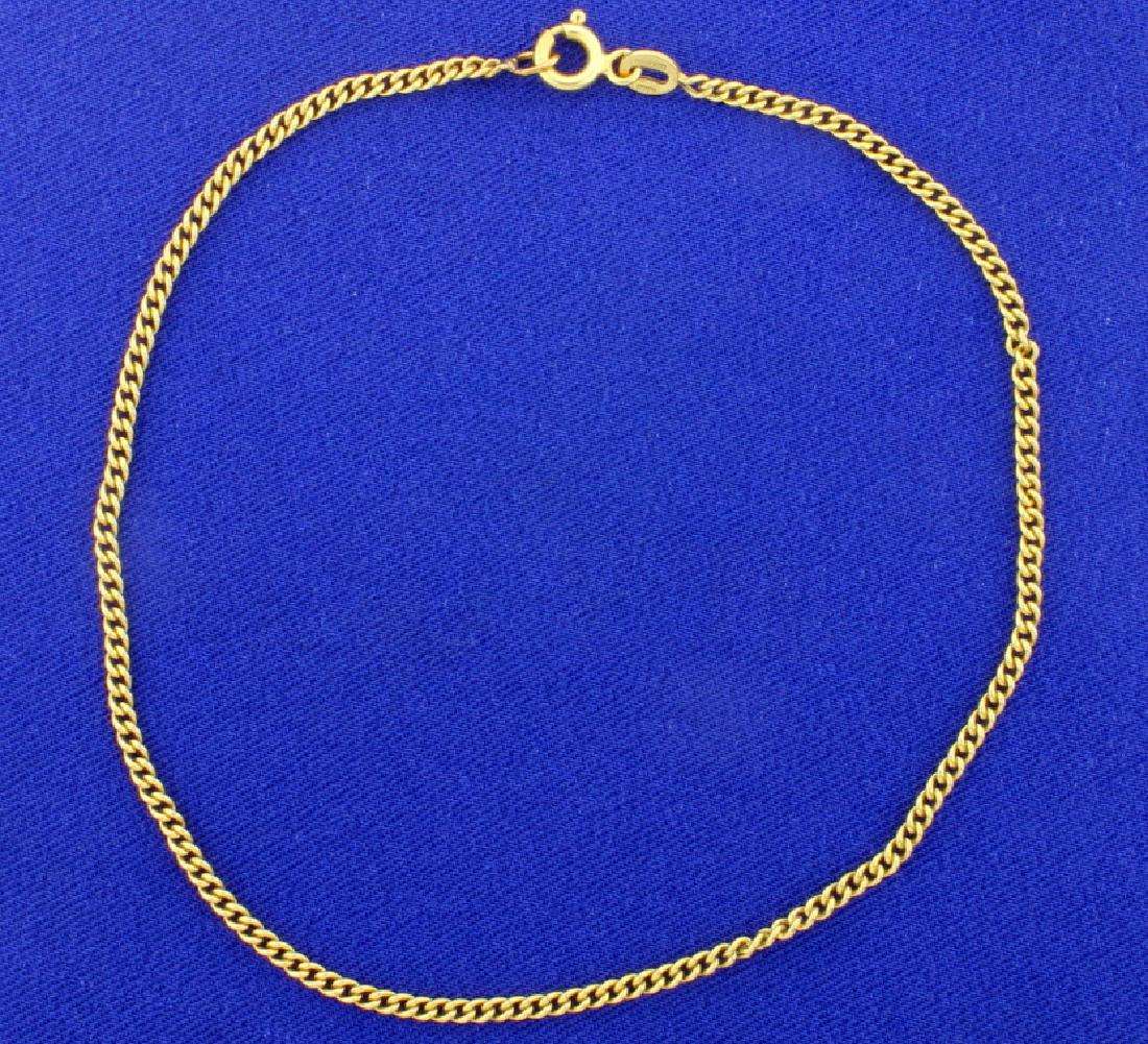 10 Inch Italian Made Anklet: 14K yellow gold, it is 2.1mm wide. 1.8g