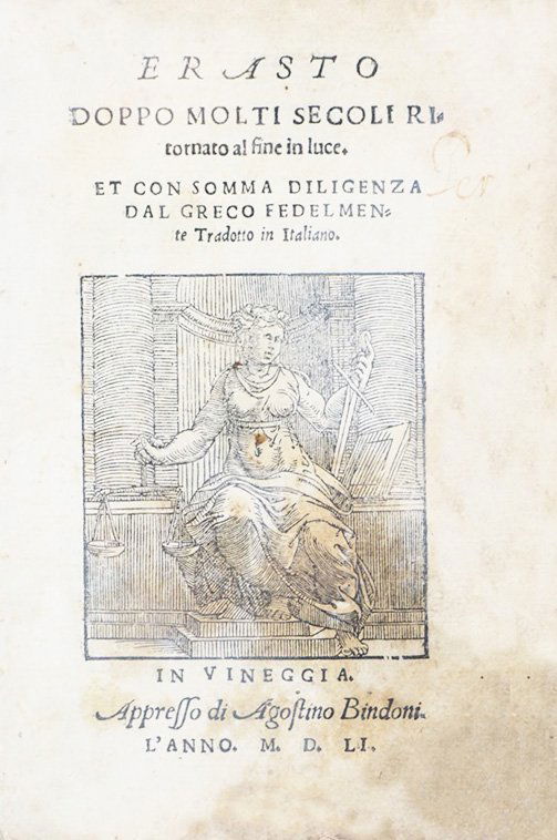 ERASTO Doppo molti secoli ritornato al fine in luce. (1 of 1)