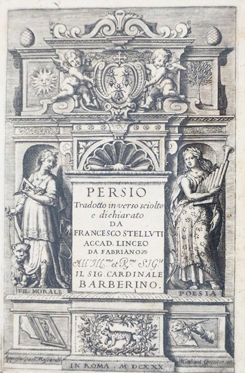 [MICROSCOPE]STELLUTI. Persio tradotto in verso sciolto. (1 of 2)