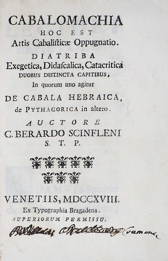 [Cabala] BERLENDI, Francesco Cabalomachia (1 of 1)