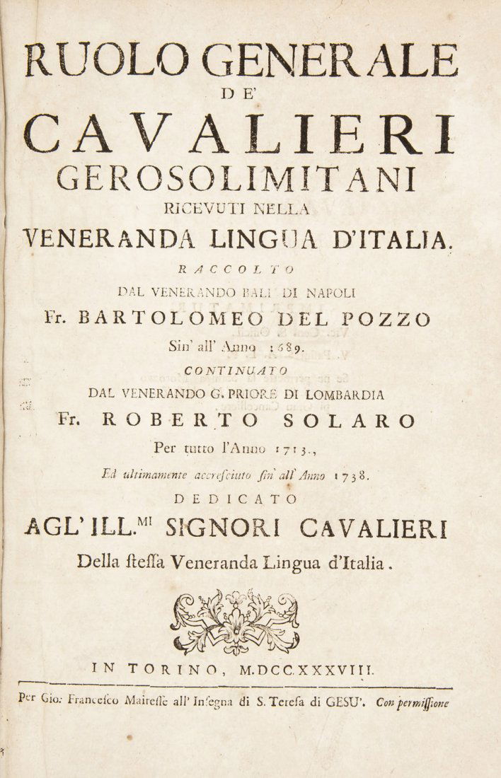 [Malta] Knights of Malta. DEL POZZO (1 of 3)