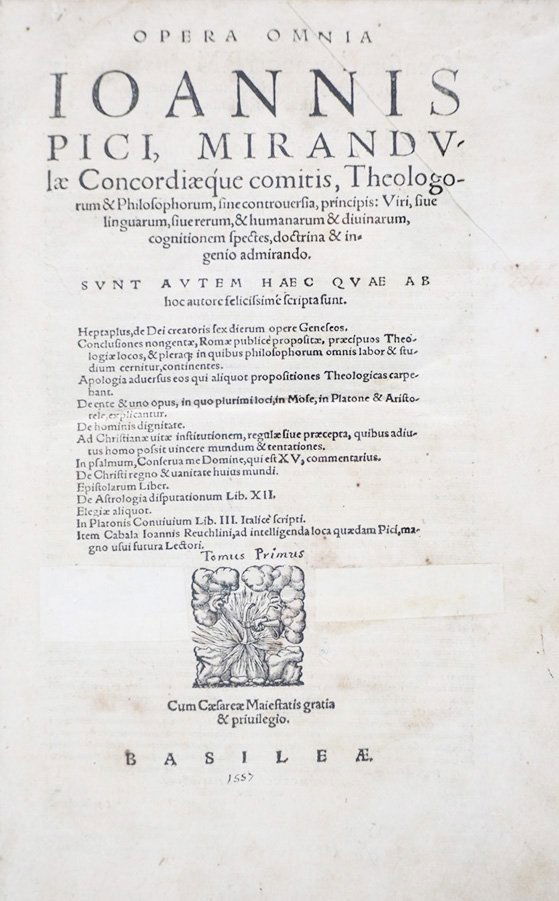 PICO DELLA MIRANDOLA. Opera omnia Ioannis Pici (1 of 1)