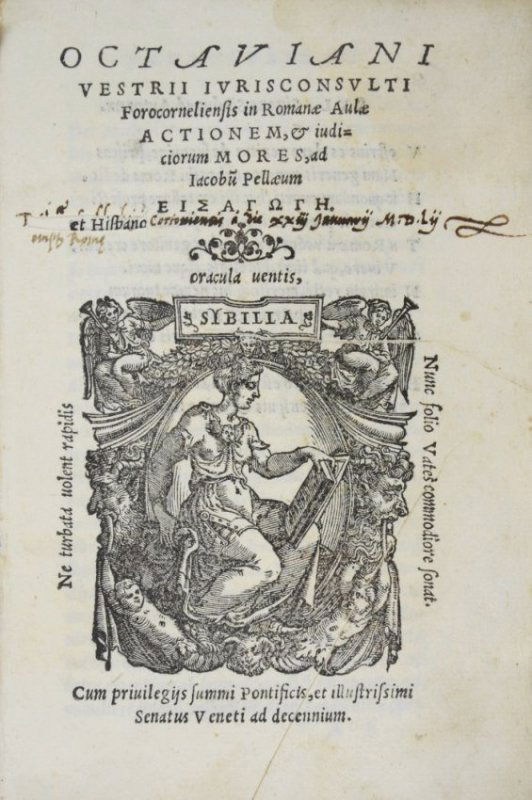 Law/Jurisprudence/Economy. VESTRI. In Romanae Aulae... (1 of 2)